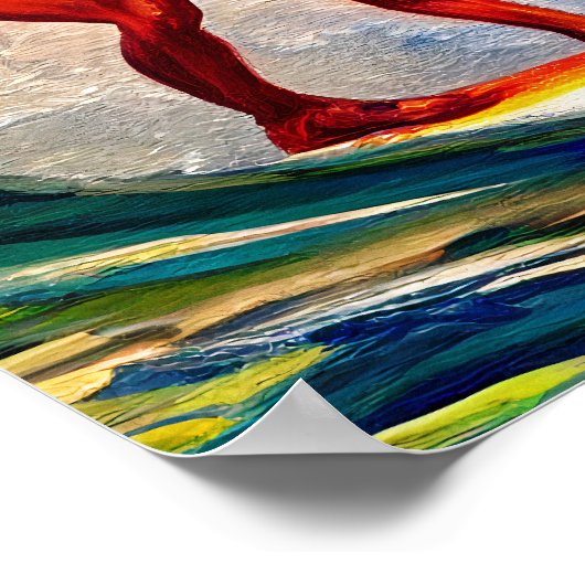 De Surfer leidt tot de golven Poster (Hoek)