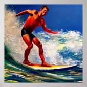 De Surfer leidt tot de golven Poster (Voorkant)