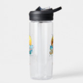 De surfer rijdt de golf | (F) Waterfles (Links)