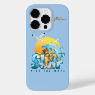 De surfer rijdt de golf   (M) Case-Mate iPhone 14 Pro Hoesje
