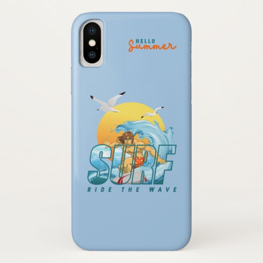 De surfer rijdt de golf | (M) Case-Mate iPhone Case (Achterkant)