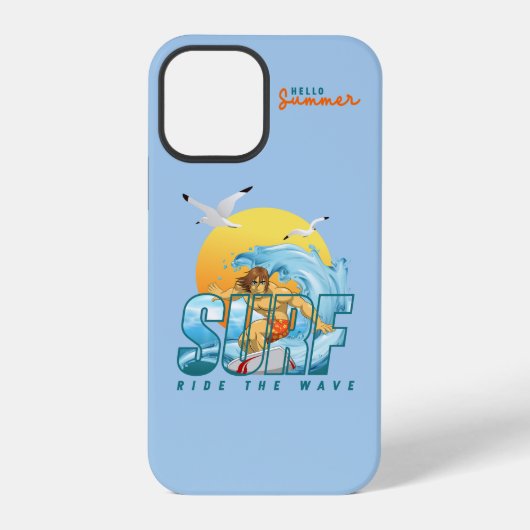 De surfer rijdt de golf | (M) iPhone Hoesje (Achterkant)