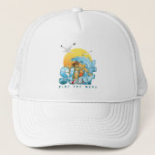 De surfer rijdt de golf | trucker pet (Voorkant)