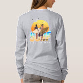 De Surfer rijdt op de Golf | Dames lange mouw T-shirt (Achterkant)