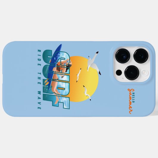 De Surfer rijdt op de Golf | F) Case-Mate iPhone Case (Achterkant (horizontaal))