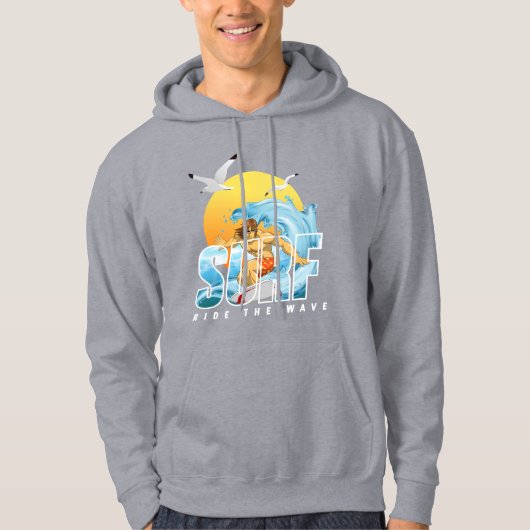 De Surfer rijdt op de Golf | MANNEN Hoodie (Voorkant)