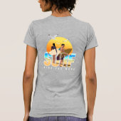 De Surfer rijdt op de Golf | Vrouwen Slim Fit T-shirt (Achterkant)