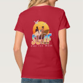 De Surfer rijdt op de Golf | Vrouwen V-Hals T-shirt (Achterkant)