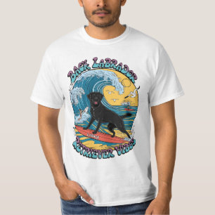 De Surfing Pup Black Labrador Retriever T-shirt
