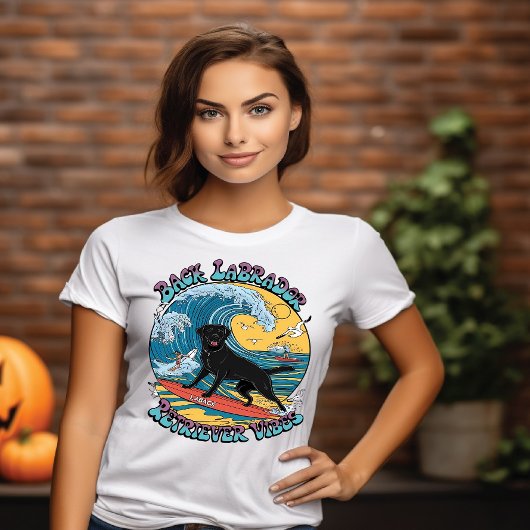 De Surfing Pup Black Labrador Retriever T-shirt