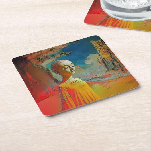 De surrealisme van dit alles kartonnen onderzetters (Schuin)