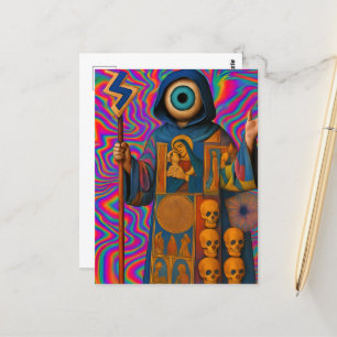 De surrealistische priester briefkaart