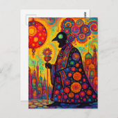 De surrealistische psychedelische priester wandelt briefkaart (Voorkant / Achterkant)