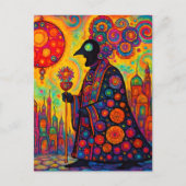 De surrealistische psychedelische priester wandelt briefkaart (Voorkant)