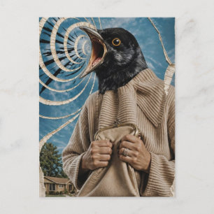 De Surrealistische Schreeuwende Zwarte Vogel Perso Briefkaart