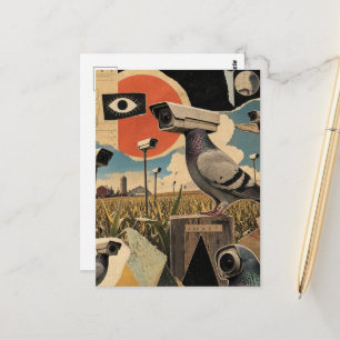 De Surrealistische Spionnen Duiven in de Velden Co Briefkaart