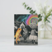 De surrealistische visfamilie briefkaart (Staand voorkant)