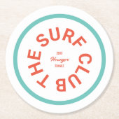 De Surven Club Blue Crest Turquoise Stripe Ronde Kartonnen Onderzetter (Voorkant)