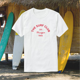 De Surven Club Custom Red Crest Surfers Wit T-shirt