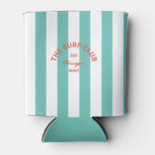 De Surven Club Red Crest Turquoise Cabana Stripe Blikjeskoeler (Voorkant)