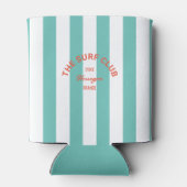 De Surven Club Red Crest Turquoise Cabana Stripe Blikjeskoeler (Achterkant)