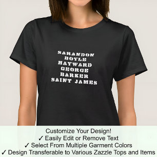 De Susan Tee Aangepast Personaliseer Elke Naam 04W T-shirt