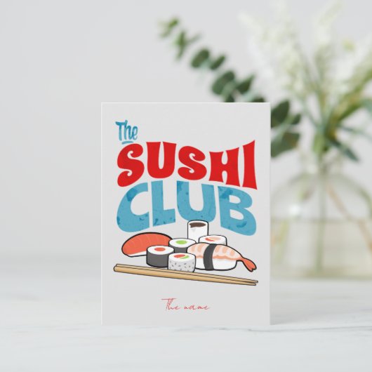 De sushi club, sushi briefkaart (Staand voorkant)