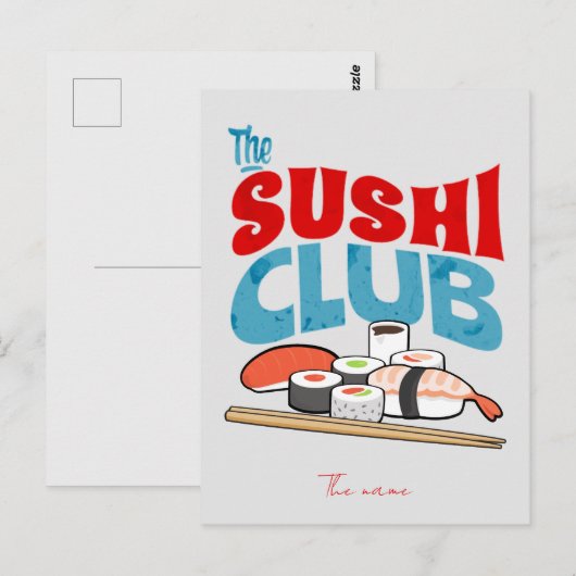 De sushi club, sushi briefkaart (Voorkant / Achterkant)