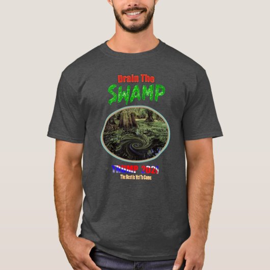 De SWAMP-TRUMP 2020-mannen tekenen T-shirt (Voorkant)