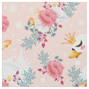 De Swan Princess in Pink Fabric Stof