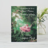 DE SWEET SIXTEEN PARTIJ Fuchsia Champagne Kaart (Staand voorkant)