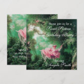 DE SWEET, SIXTEEN PARTIJ Fuchsia Gold Kaart (Voorkant / Achterkant)