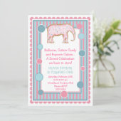 De Sweetest Little Circus Invitation Kaart (Staand voorkant)