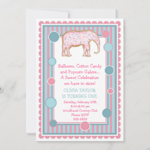 De Sweetest Little Circus Invitation Kaart