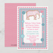 De Sweetest Little Circus Invitation Kaart (Voorkant / Achterkant)