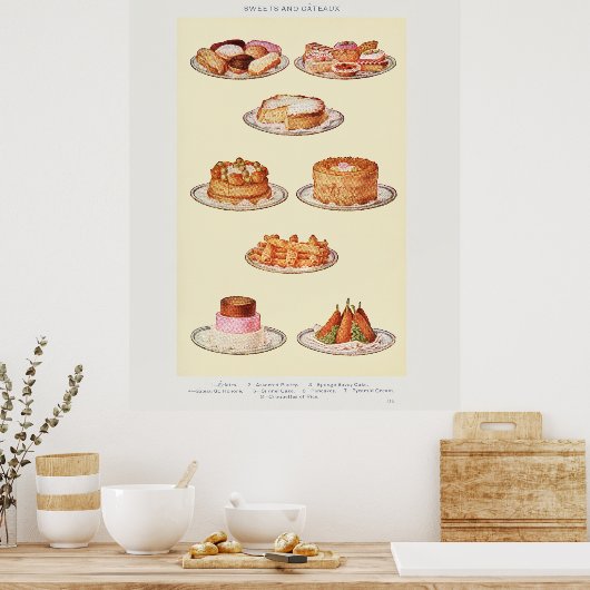 De  Sweets Art van Mrs Beeton Poster (Keuken)