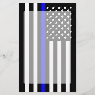 De symbolische Amerikaanse vlag met een blauwe lij Briefpapier