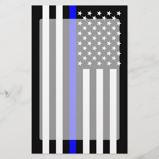 De symbolische Amerikaanse vlag met een blauwe lij Briefpapier (Voorkant)