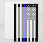 De symbolische Amerikaanse vlag met een blauwe lij Briefpapier (Voorkant / Achterkant)