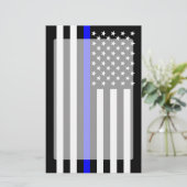 De symbolische Amerikaanse vlag met een blauwe lij Briefpapier (Staand voorkant)