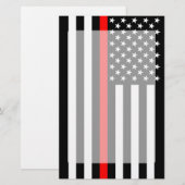 De symbolische Amerikaanse vlag van de Thin Red Li Briefpapier (Voorkant / Achterkant)