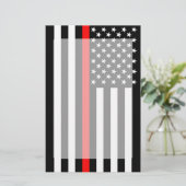 De symbolische Amerikaanse vlag van de Thin Red Li Briefpapier (Staand voorkant)