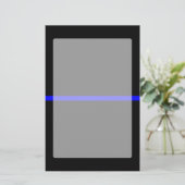 De symbolische dun blauwe lijn grafisch briefpapier (Staand voorkant)