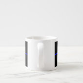 De symbolische dun blauwe lijn grafisch espresso kop (Achterkant)