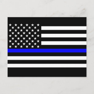 De symbolische dun blauwe lijn grafische Amerikaan Briefkaart