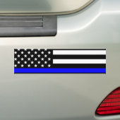 De symbolische dun blauwe lijn grafische Amerikaan Bumpersticker (Op auto)