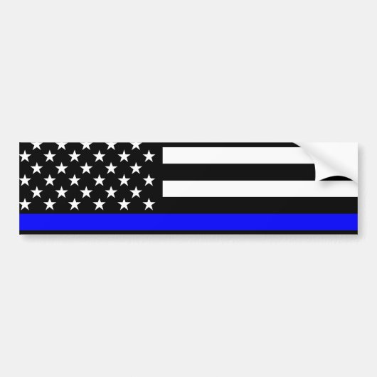 De symbolische dun blauwe lijn grafische Amerikaan Bumpersticker (Voorkant)