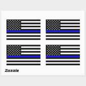 De symbolische dun blauwe lijn grafische Amerikaan Rechthoekige Sticker (Vel)