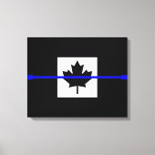 De symbolische dun blauwe lijn op Canadese maaple Canvas Afdruk (Voorkant)