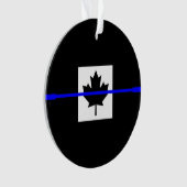 De symbolische dun blauwe lijn op Canadese maaple  Ornament (voorkant)